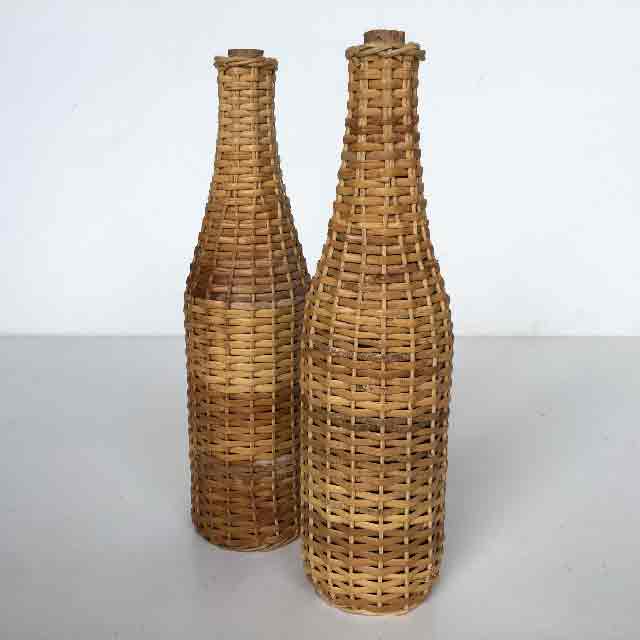 BOTTLE, Wicker Covered